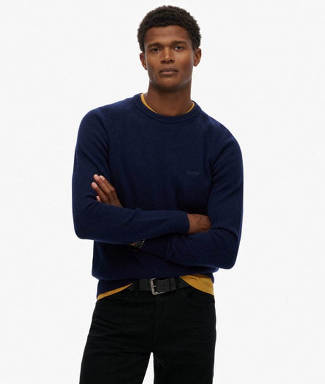 Superdry Herren Pullover aus Wollmischung Blue - Größe: M