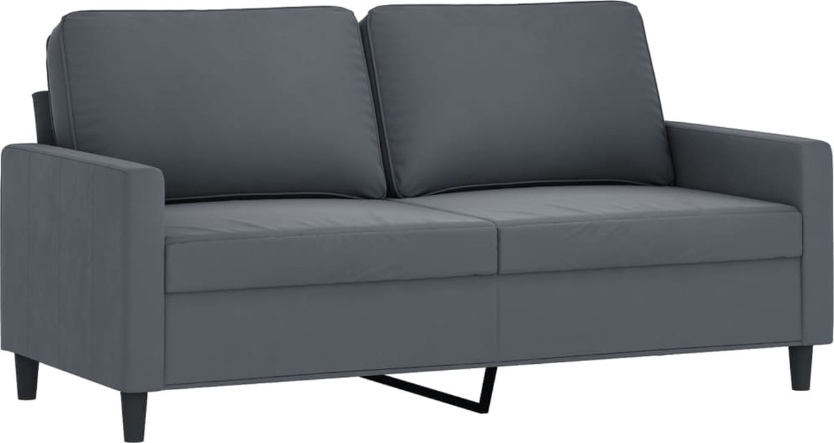 Vidaxl Sofa 2-Sitzer, Dunkelgrau, 140 cm, Mit Samt bezogen
