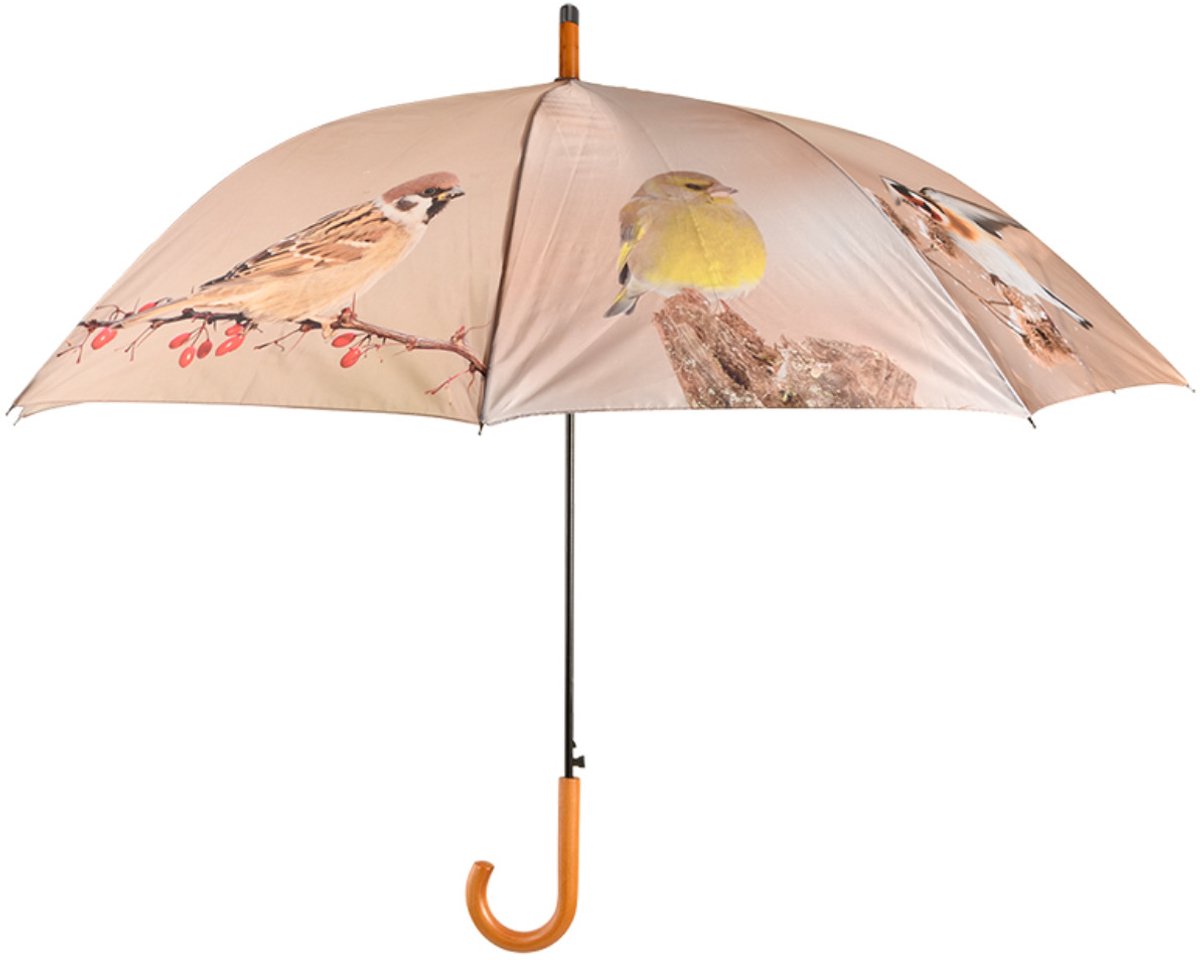 Regenschirm mit Aufdruck von Wintervögeln