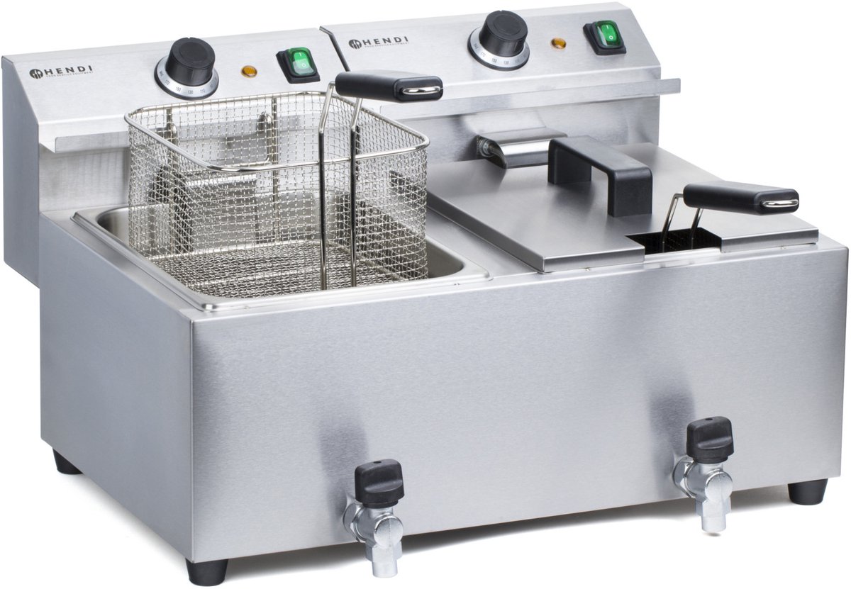 Masterpro 230V 7kW 2 x 8L Hendi 209301 Fritteuse mit Hahn