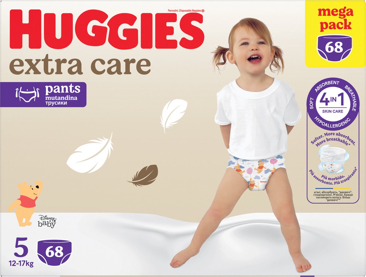 Extra Care Windelhöschen, Nr. 5, 12-17 kg, 68 Stück, Huggies