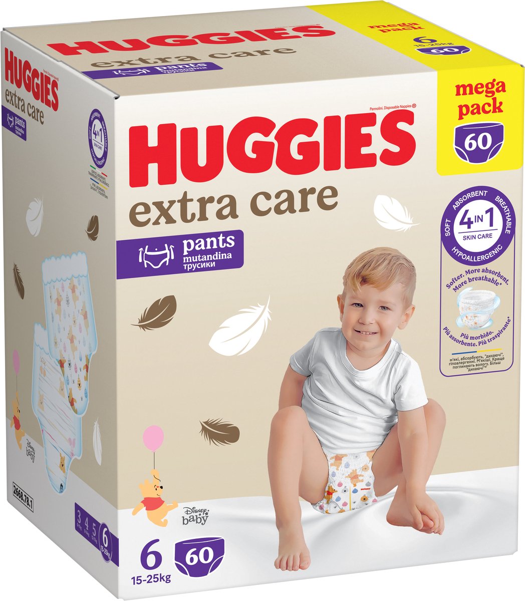Extra Care Windelhose Extra Care, Nr. 6, 15-25 kg, 60 Stück, Huggies
