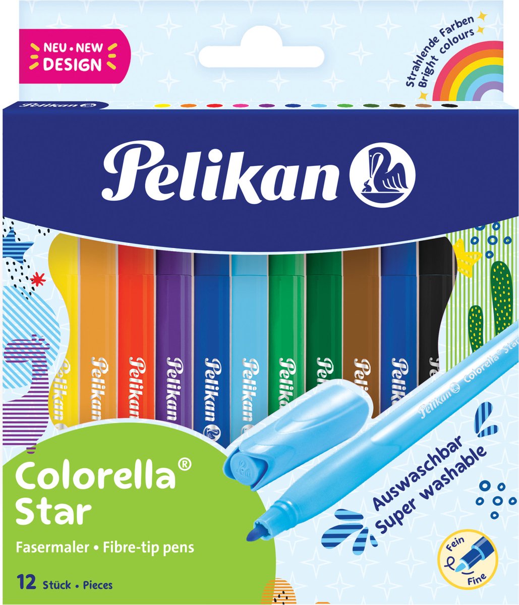10 x Pelikan Fasermaler Colorella Star C 302 - 12er Faltschachtel.
