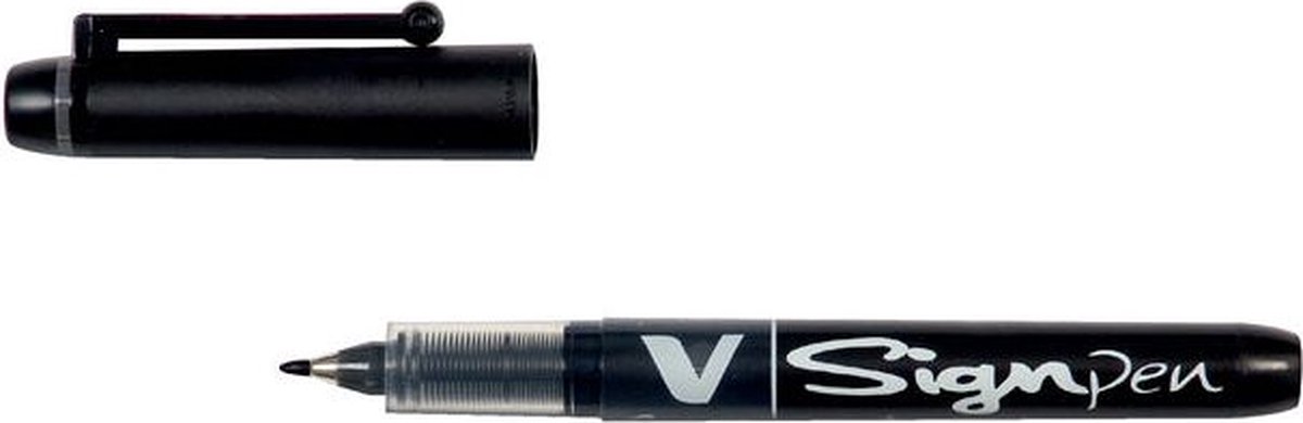 12 x Pilot Faserschreiber V Sign Pen 0,6mm Rundspitze schwarz