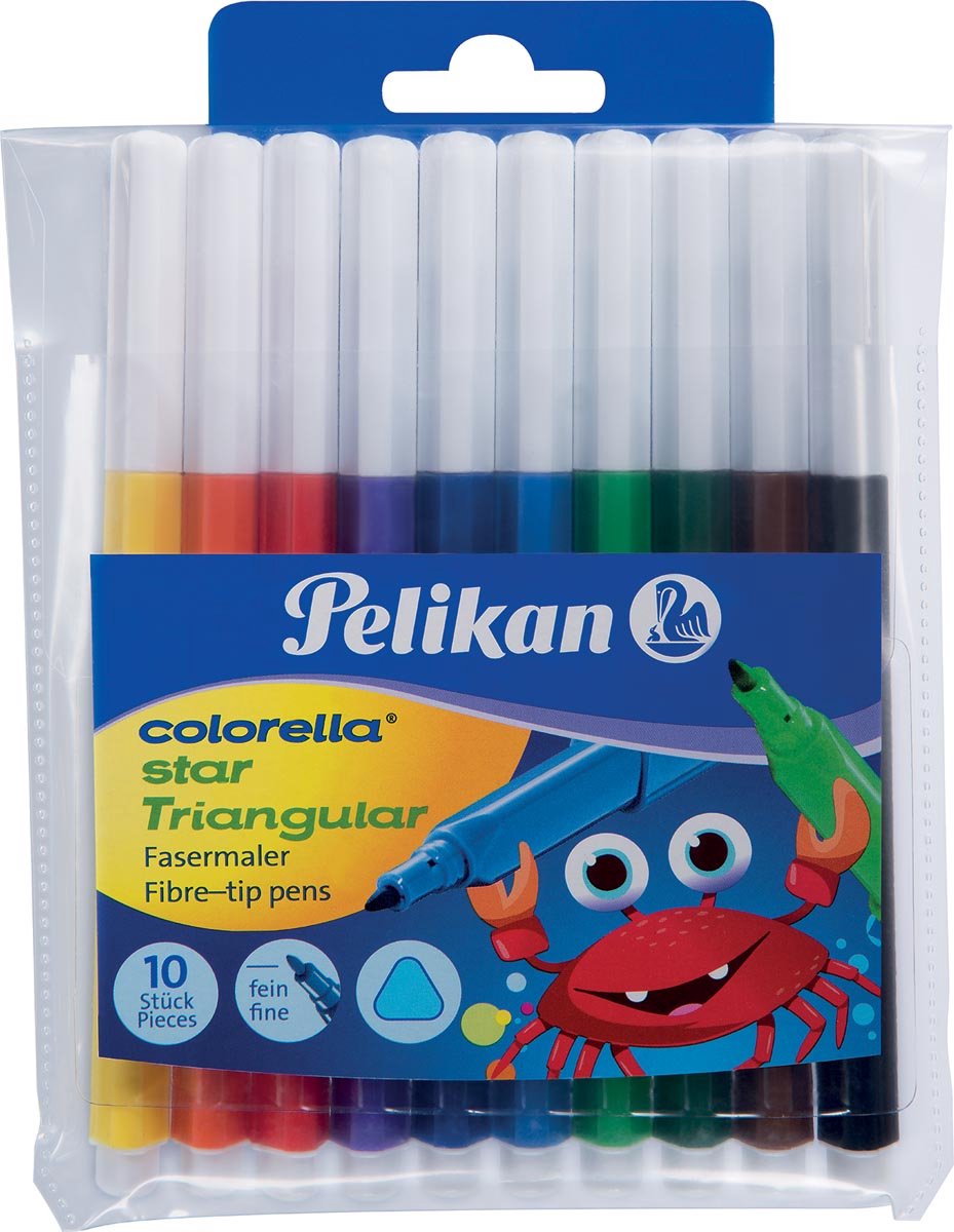 10 x Pelikan Fasermaler Colorella Star Triangular C303/10 10 Farben