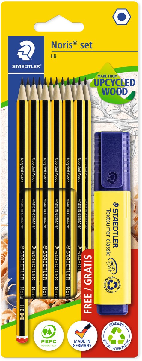 10 x Staedtler Bleistift Noris Big Pack HB 12x Noris 120 + 1x Textmark