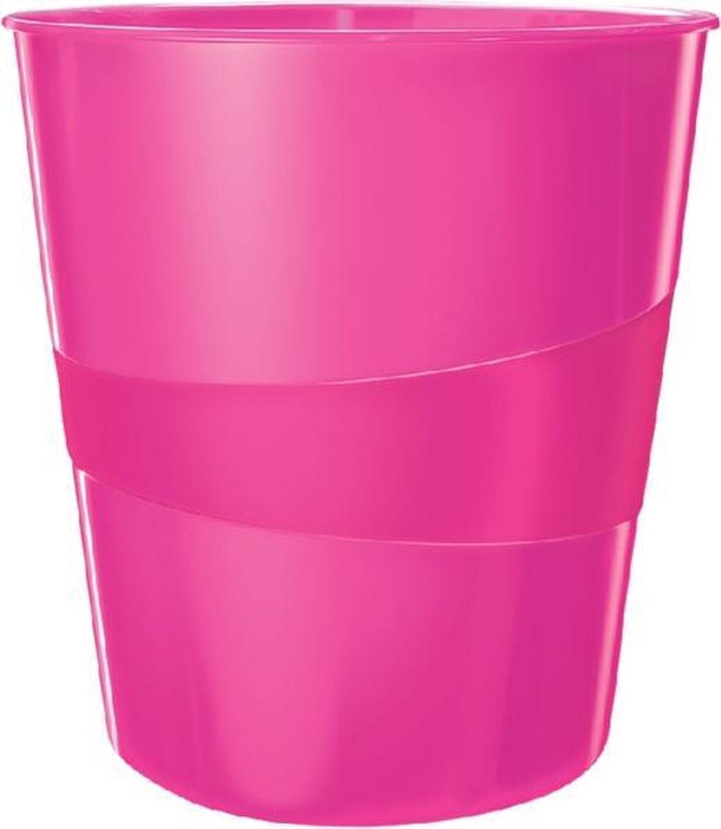 6 x Leitz Papierkorb Wow 15l Polystyren pink metallic