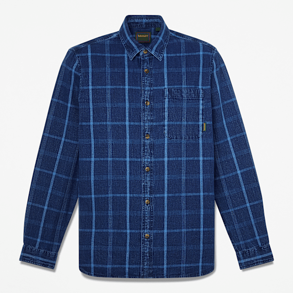Timberland - Camicia Vestibilità Regular a Quadri Indigo da Uomo in blu scuro, Uomo, blu, Taglia: S