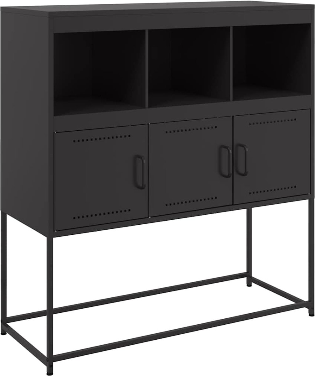 Schrank, Schwarz, 100,5X39X107 Cm, Stahl