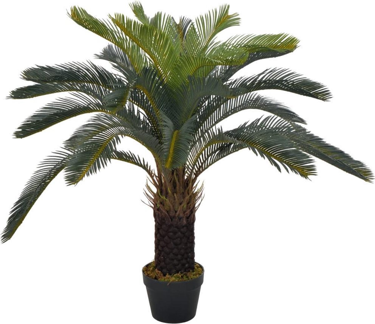 Künstliche Cycas-Palmenpflanze mit Topf Grün 90 cm