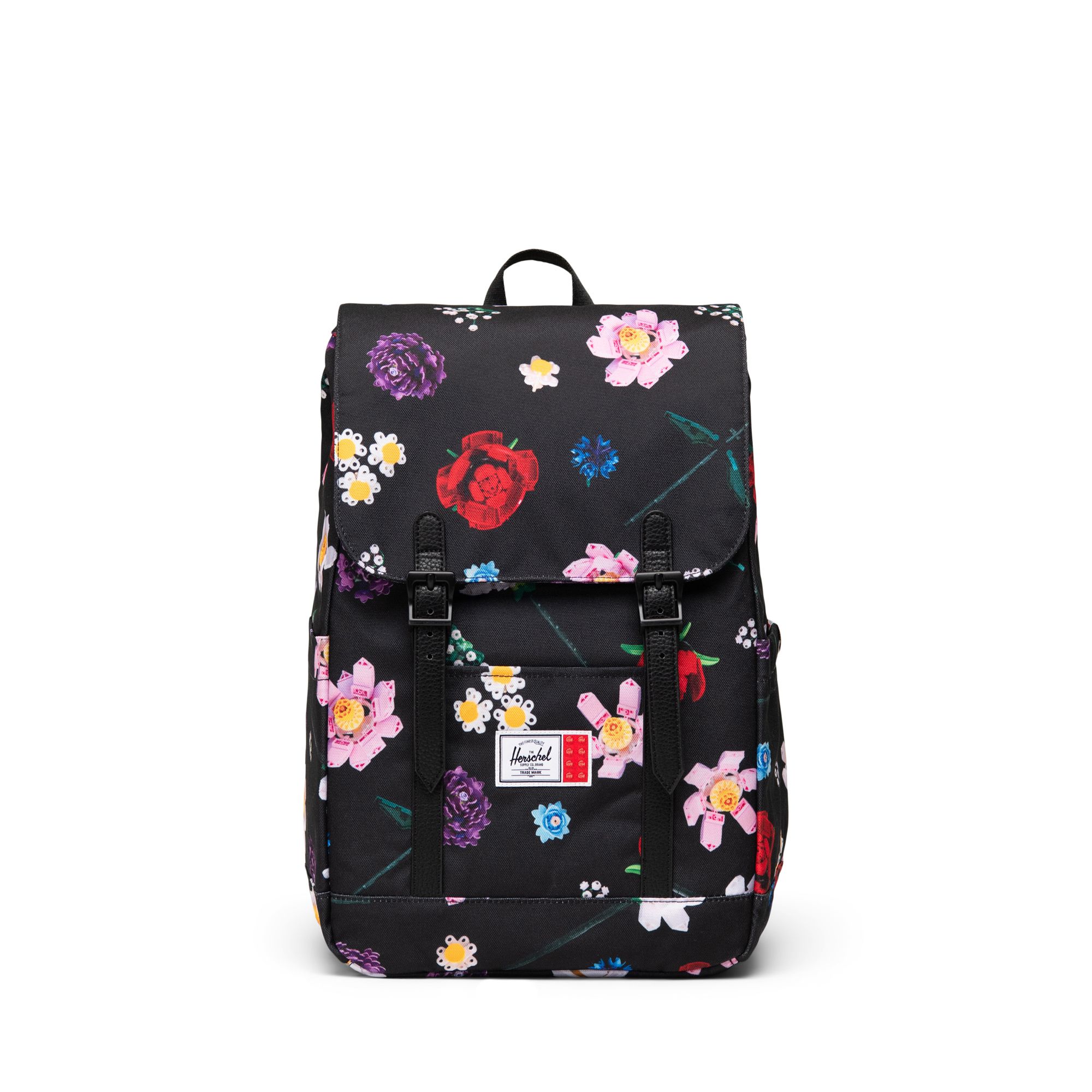Herschel Retreat Small Backpack - Fallende Blüten in Schwarz