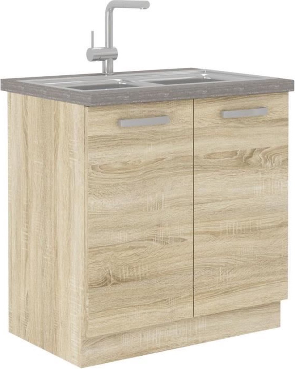 Beistellschrank pvc eiche kunststoff BigBuy Home