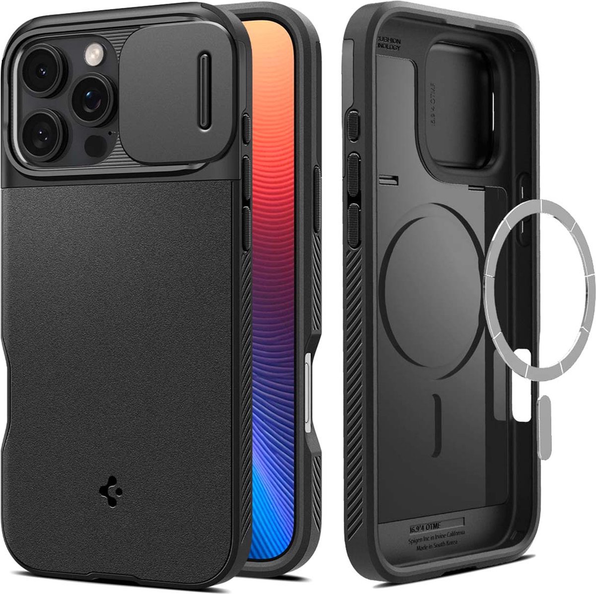 Hülle für iPhone 16 Pro Max Spigen - MagSafe Hülle Back Cover Schwarz