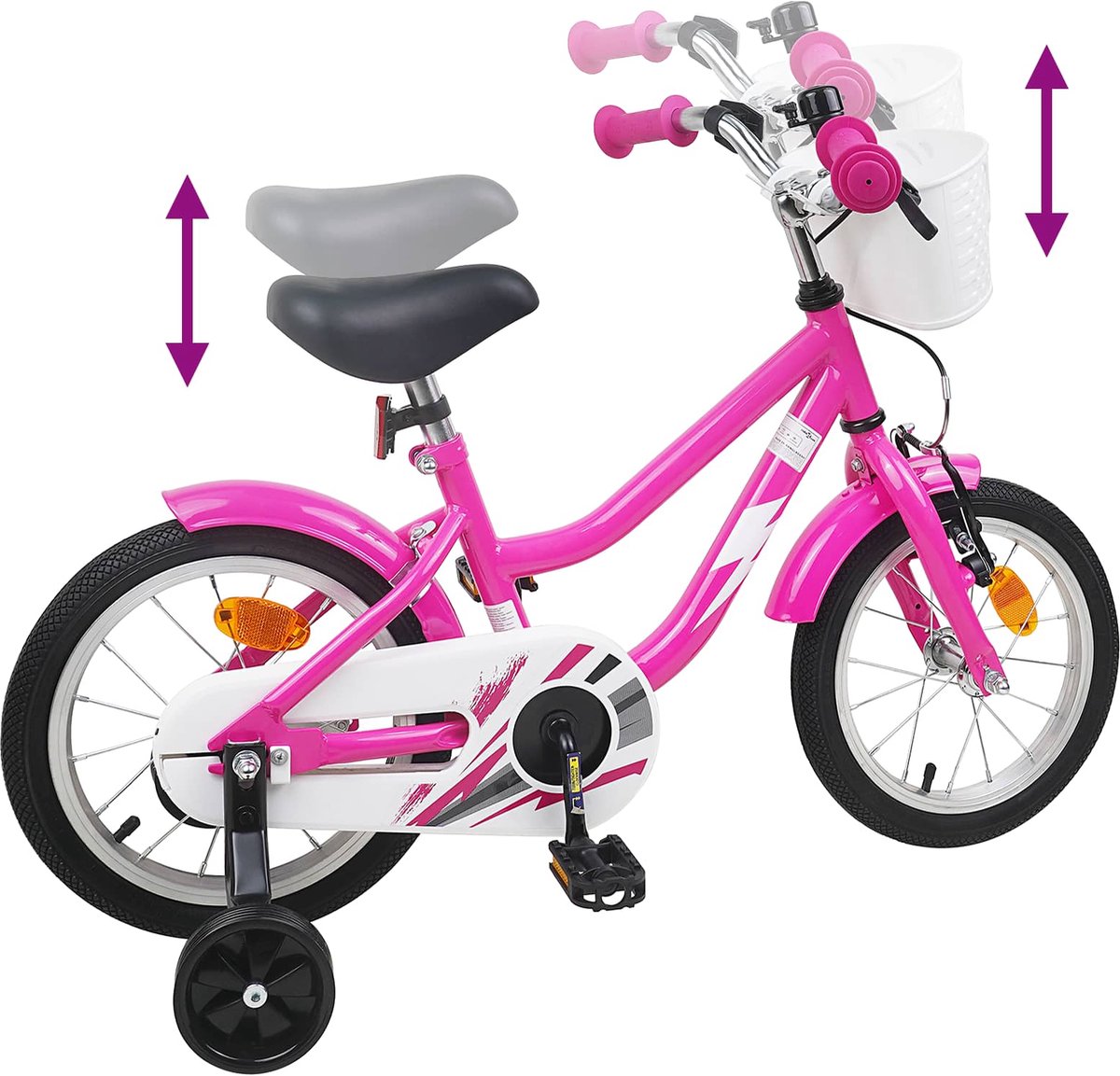 Kinderfahrrad 12 Zoll für Alter 2 4 Dunkelrosa