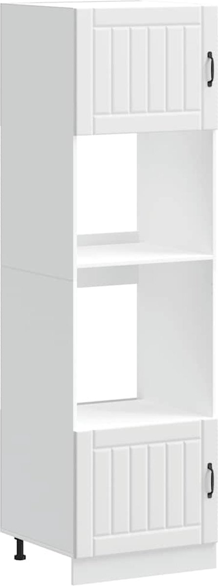 Kalmar Backofen-Schrank-Set 2 Stück Weiße Spanplatte