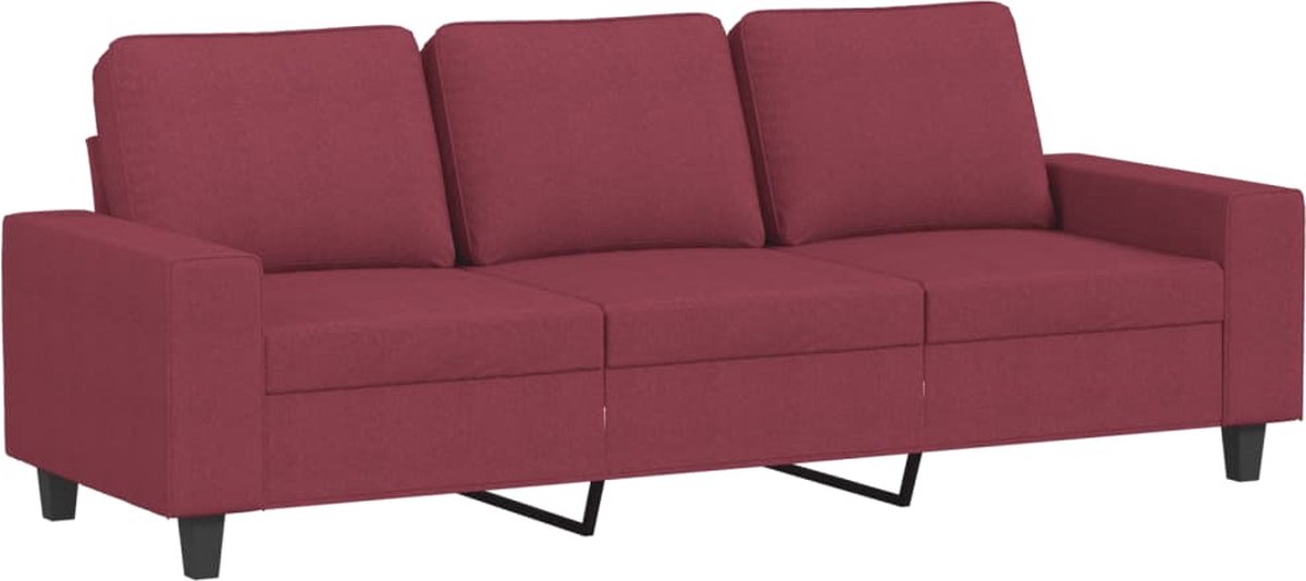 Vidaxl 3-Sitzer-Sofa, Weinrot, 180 cm, Mit Stoff bezogen