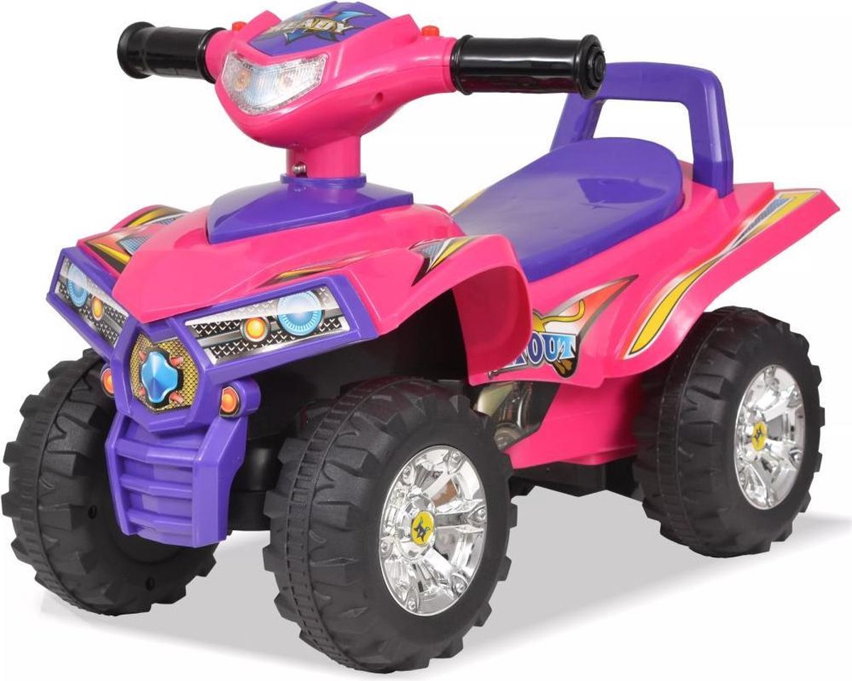 Fahrbares Quad für Kinder mit Sound und Licht Rosa und Lila
