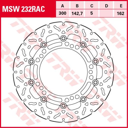 TRW Brake disc, discs for motorcycles, MSW232RAC