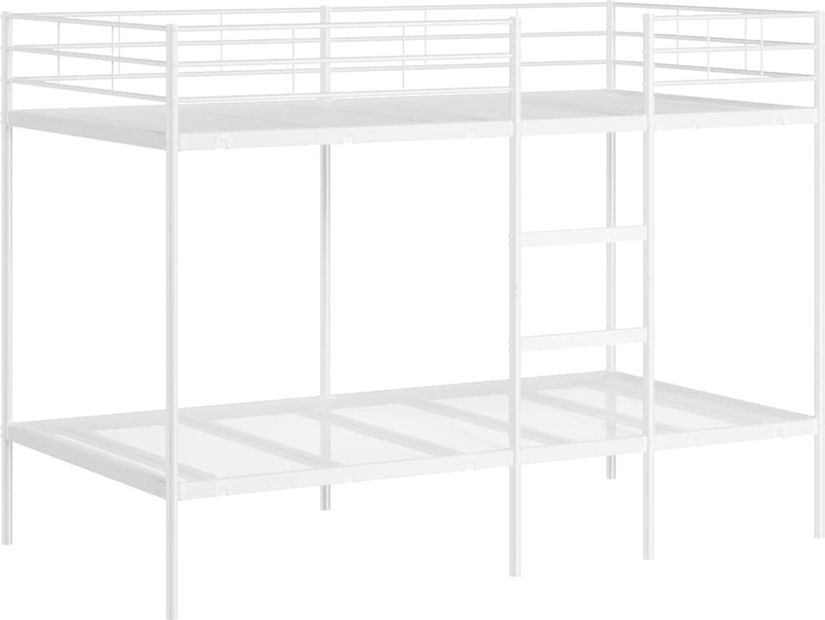 {{Kombinationsset}}: Etagenbett ohne Matratze Weiß 100 x 200 cm Stahl