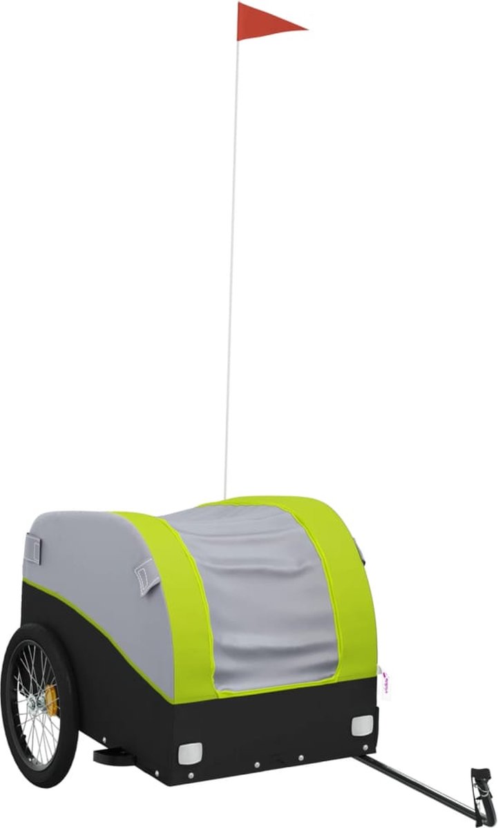 Vidaxl Fahrradanhänger, Schwarz-Grün, 45 kg, Eisen