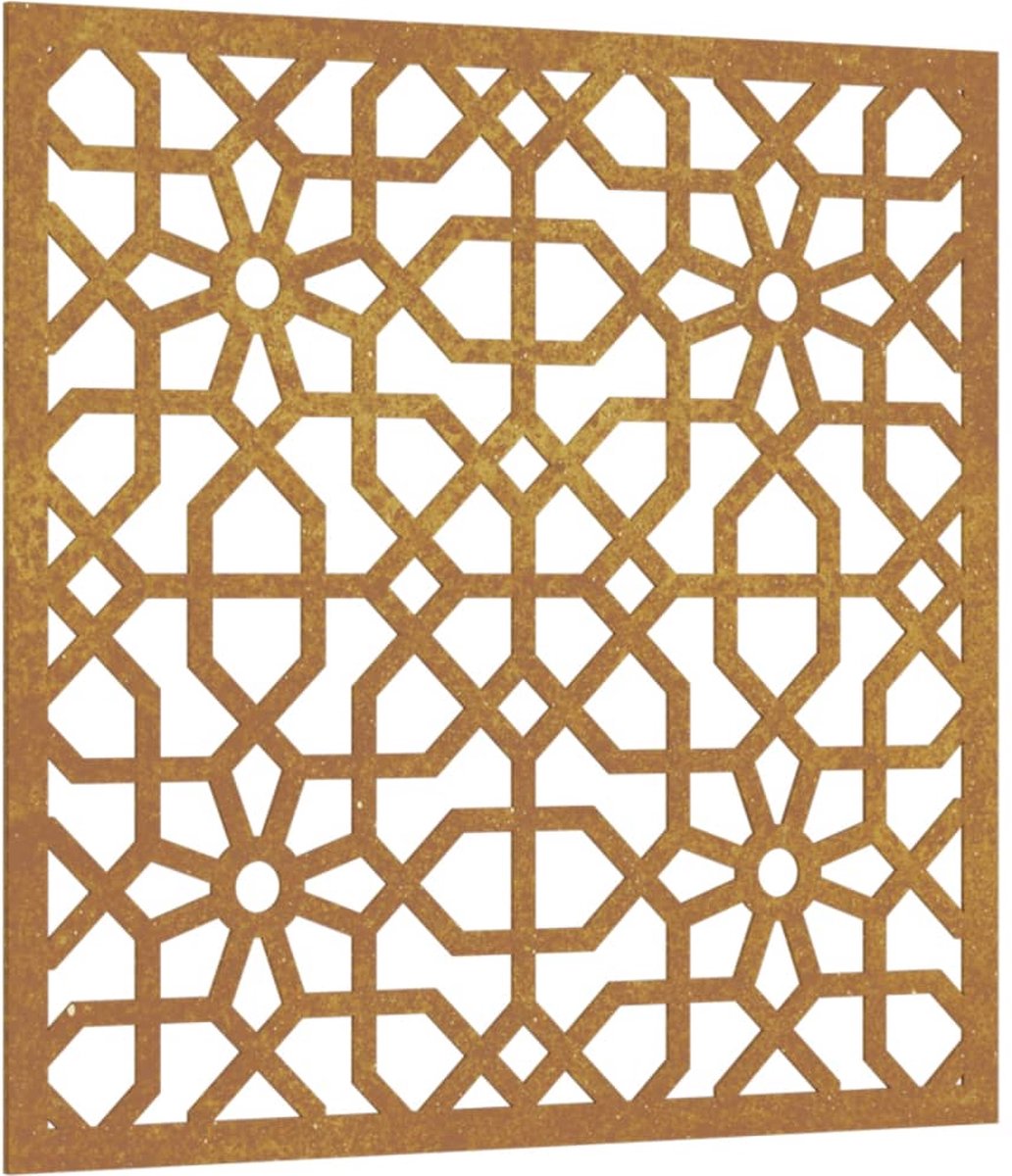 Gartenmauer-Dekoration 55x55 cm Cortenstahl Maurisches Design