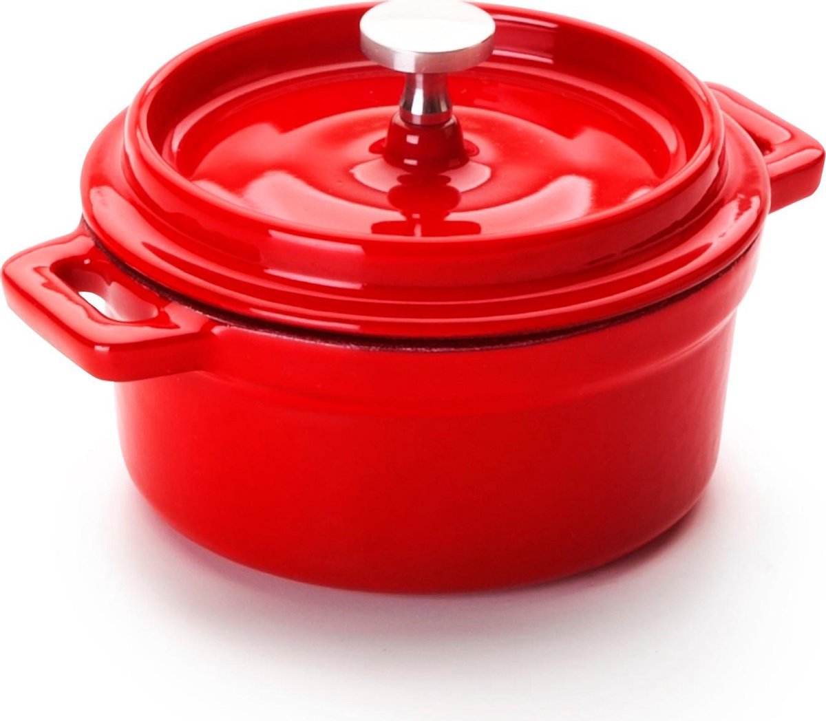 IBILI - Mini Cocotte Ronde Rouge, 10 x 4,5 cm, Schriftart, kompatibel mit Induktion