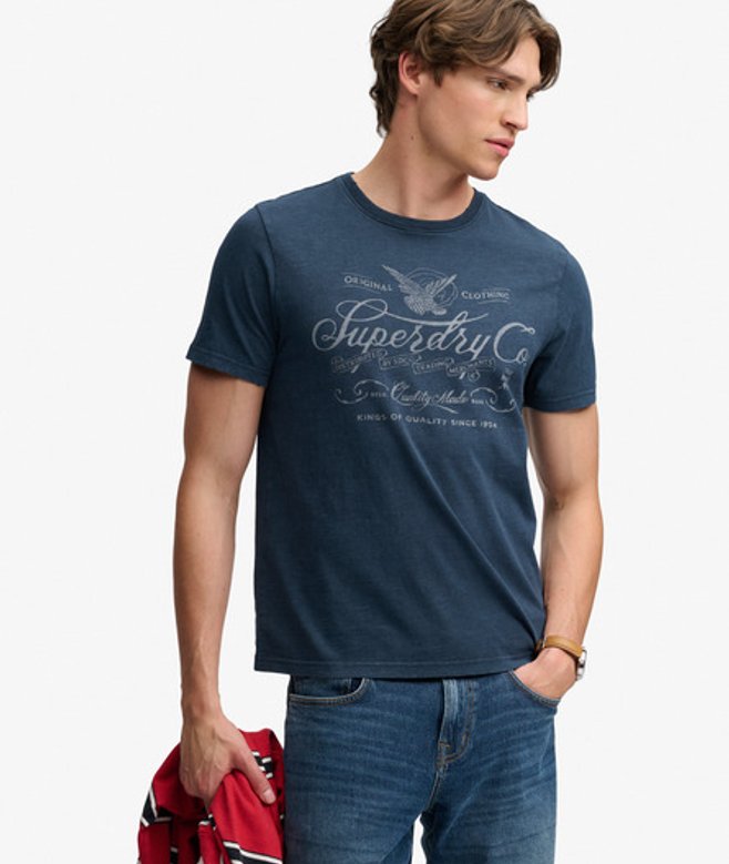 Superdry Herren Mercantile T-shirt Navy - Größe: M