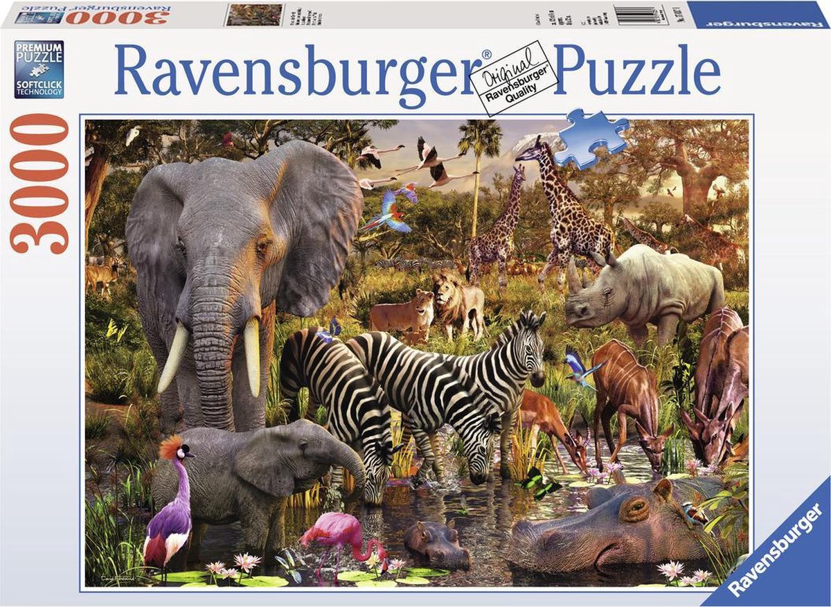 Puzzle 3000 Teile Tiere des afrikanischen Kontinents Ravensburger