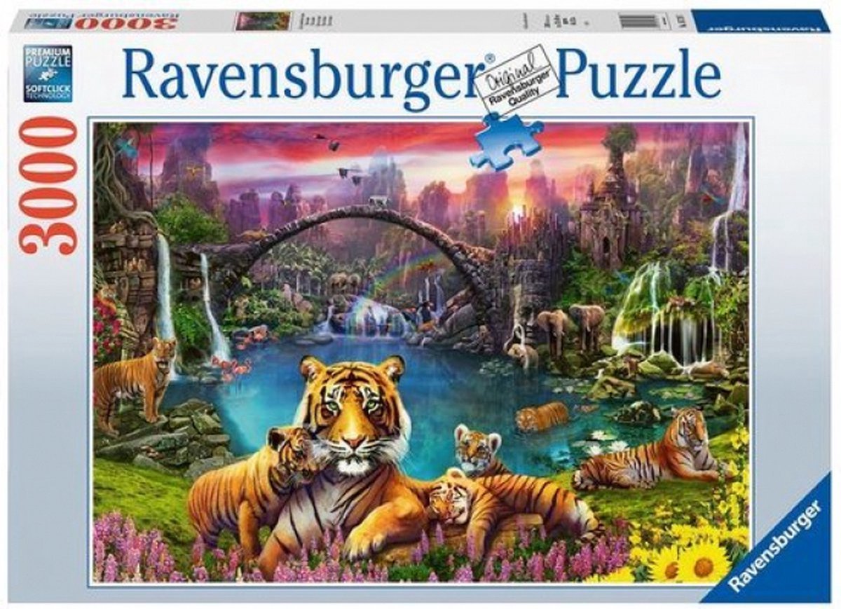 Puzzle 3000 Teile tigres in der Lagune Ravensburger