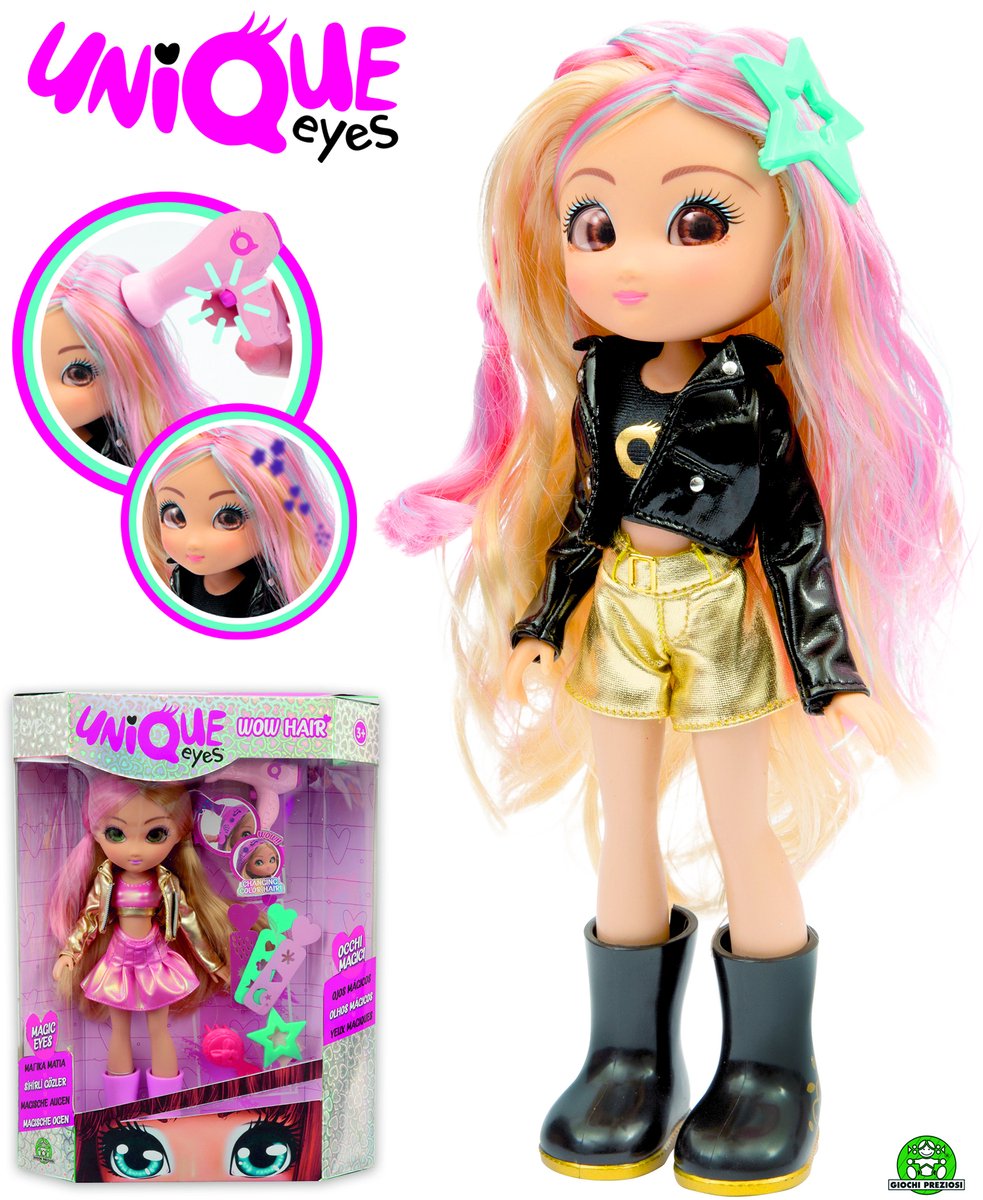 Puppe Famosa Unique Eyes Wow Hair 3 modèles 25 cm