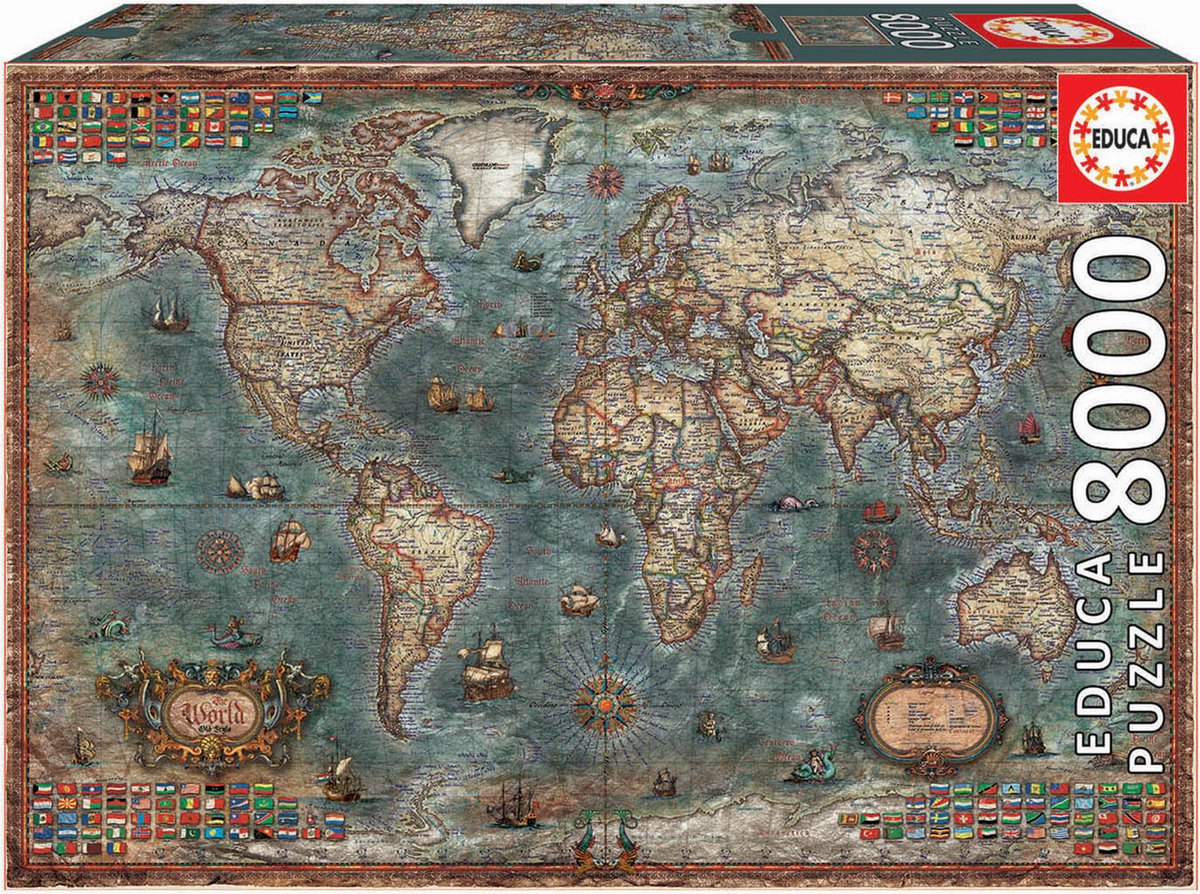 Puzzle mit 800 Teilen Educa Mapamundi