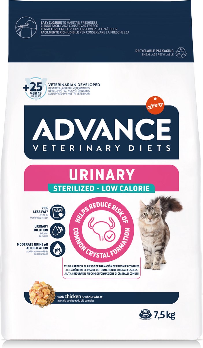 Affinity Advance Vet. Diets Urinary Sterilized Low Calorie Katze - 7,5 kg
