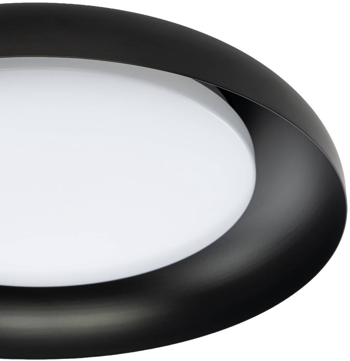 Florie LED-Deckenleuchte, Metall, schwarz, Ø 40 cm - Lindby - Wohnzimmer - Modern - Kunststoff - Bündig
