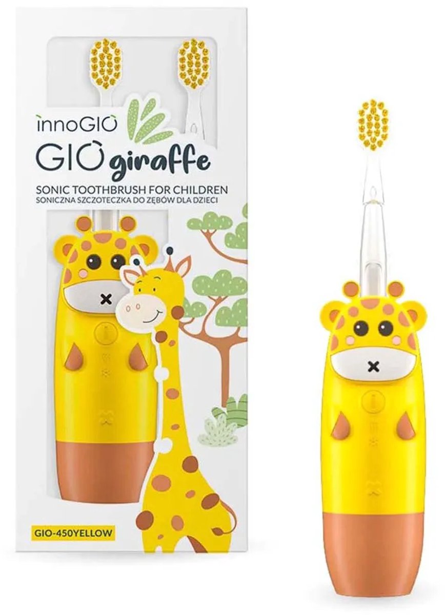 InnoGIO, GIOgiraffe gelbe Schallzahnbürste für Kinder GIO-450 YELLOW, 1 Stk