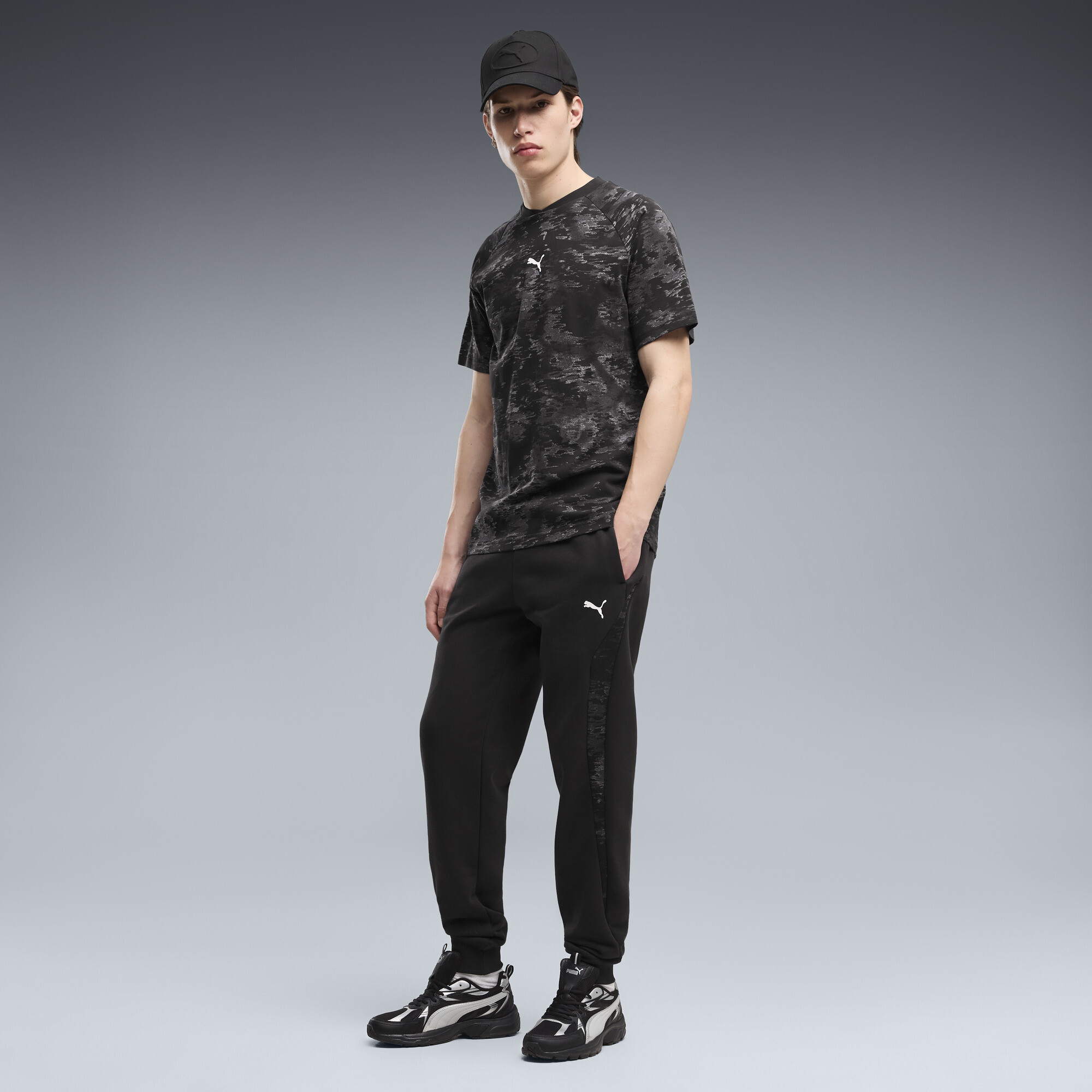 PUMA Sport Camo Fleece Sweathose Herren, Kleidung, Schwarz, XL