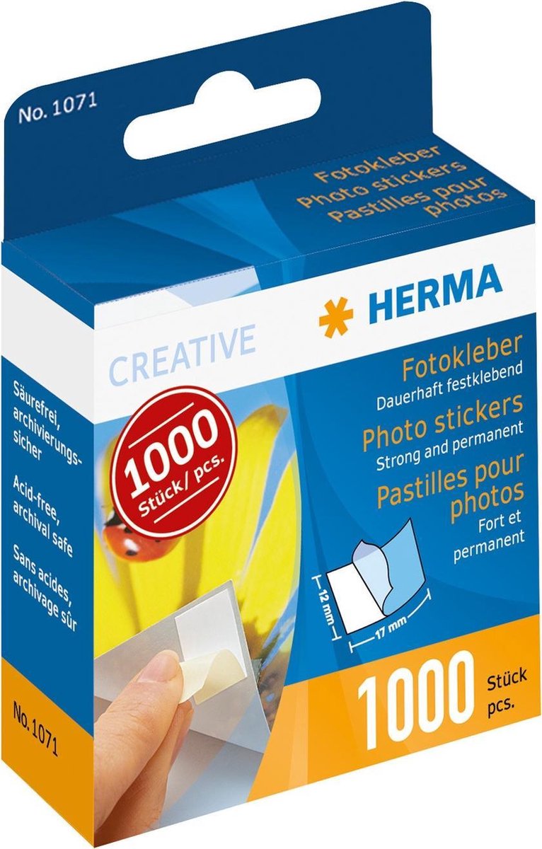 10 x HERMA Fotokleber im Kartonspender VE=1000 Stück