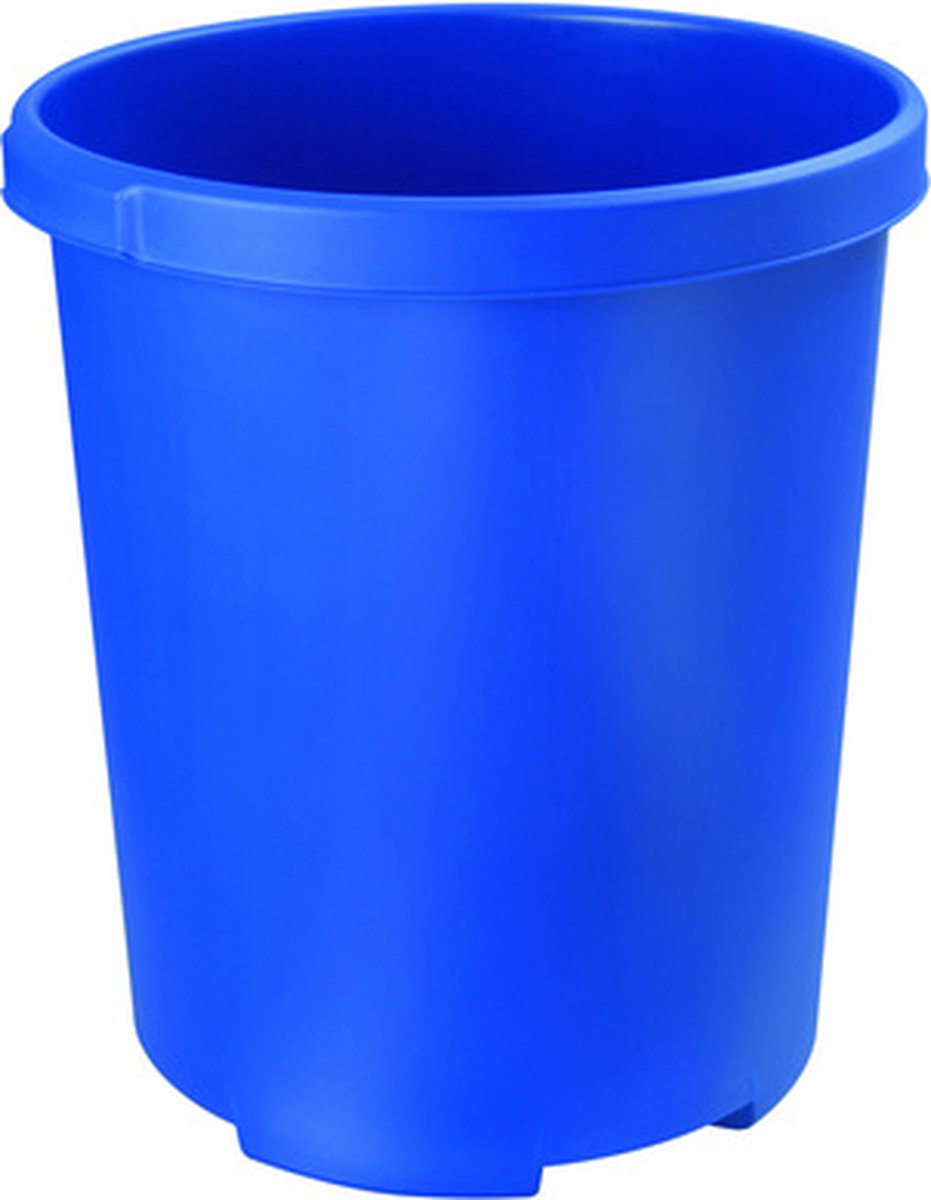 4 x Han Großpapierkorb Mobil XXL mit Griffmulden 50 Liter blau