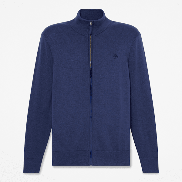 Timberland - Maglione in Cotone con Zip Intera Williams River da Uomo in blu scuro, Uomo, blu, Taglia: S