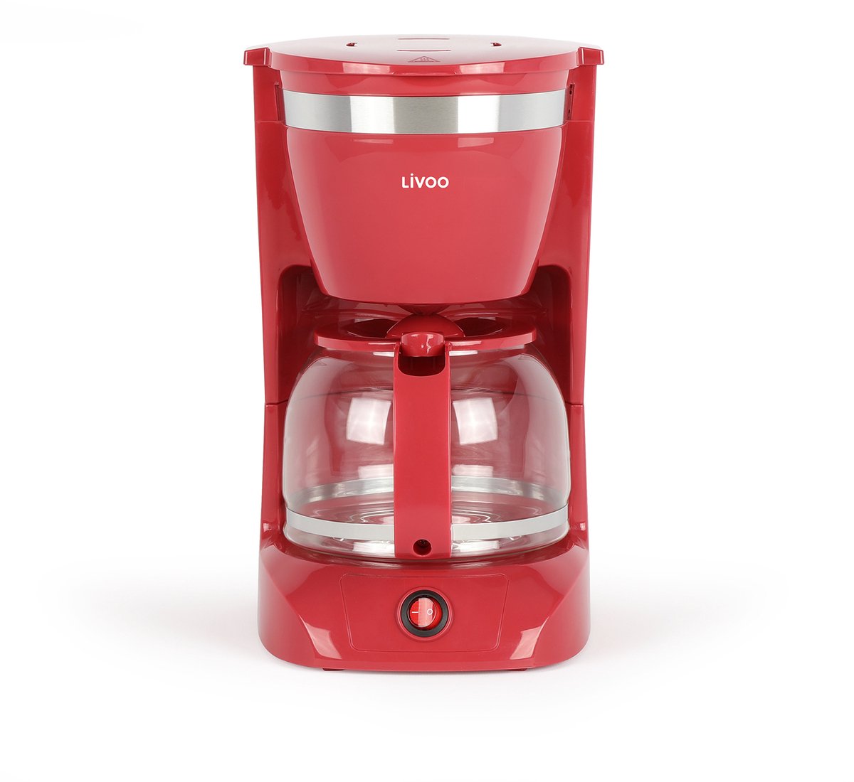 Elektrische Kaffeemaschine - LIVOO - DOD163RC - 800 W - 1,25 L - 12 Tassen - Rot