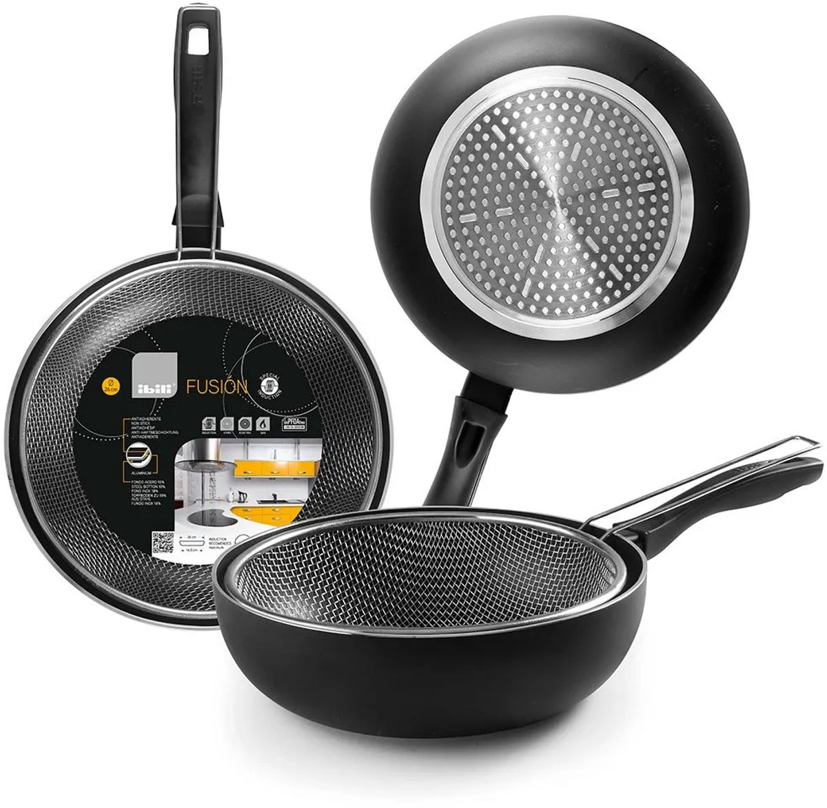 Fritteuse - IBILI - Fusion - 26 cm - Aluminium - Antihaftbeschichtung - Induktionsgeeignet