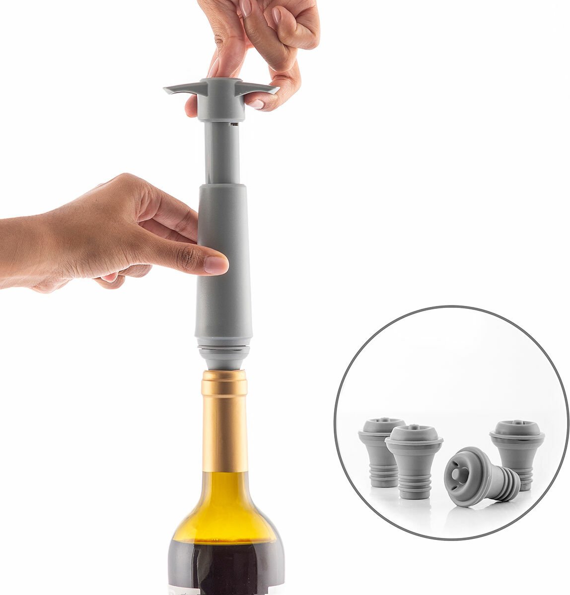 Vakuumpumpe und Weinstopfen Winuum InnovaGoods (4 Stopfen)