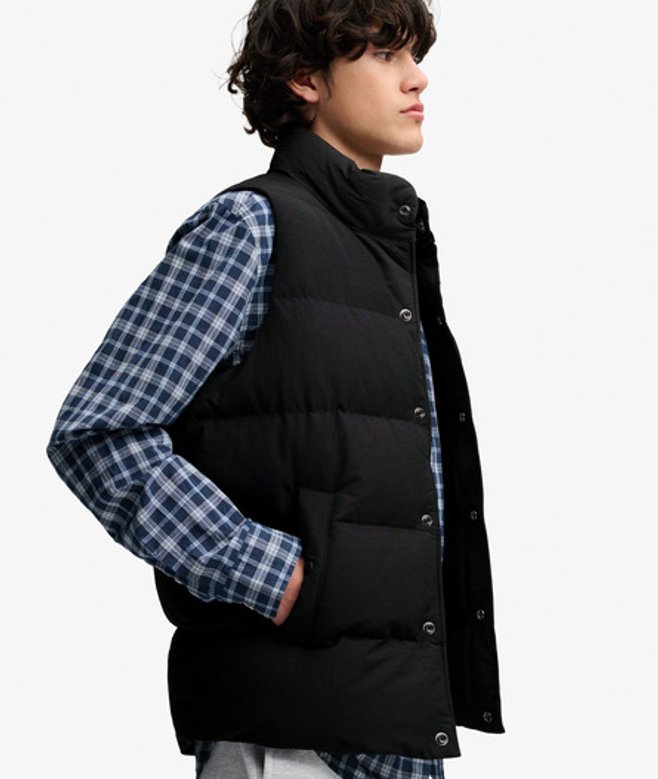 Superdry Herren Non Hood Short Everest Gilet Black - Größe: XL