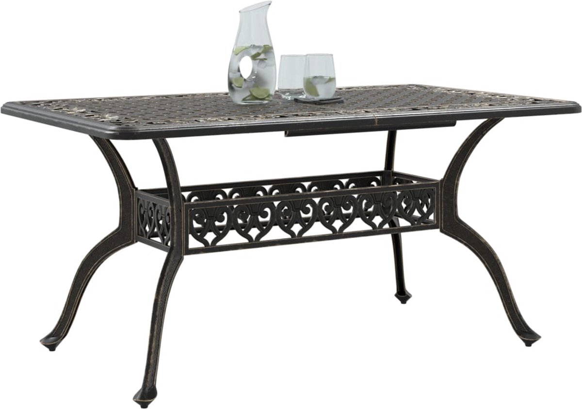 Vidaxl Gartentisch, Braun, 150X90X72 Cm, Gusseisenaluminium