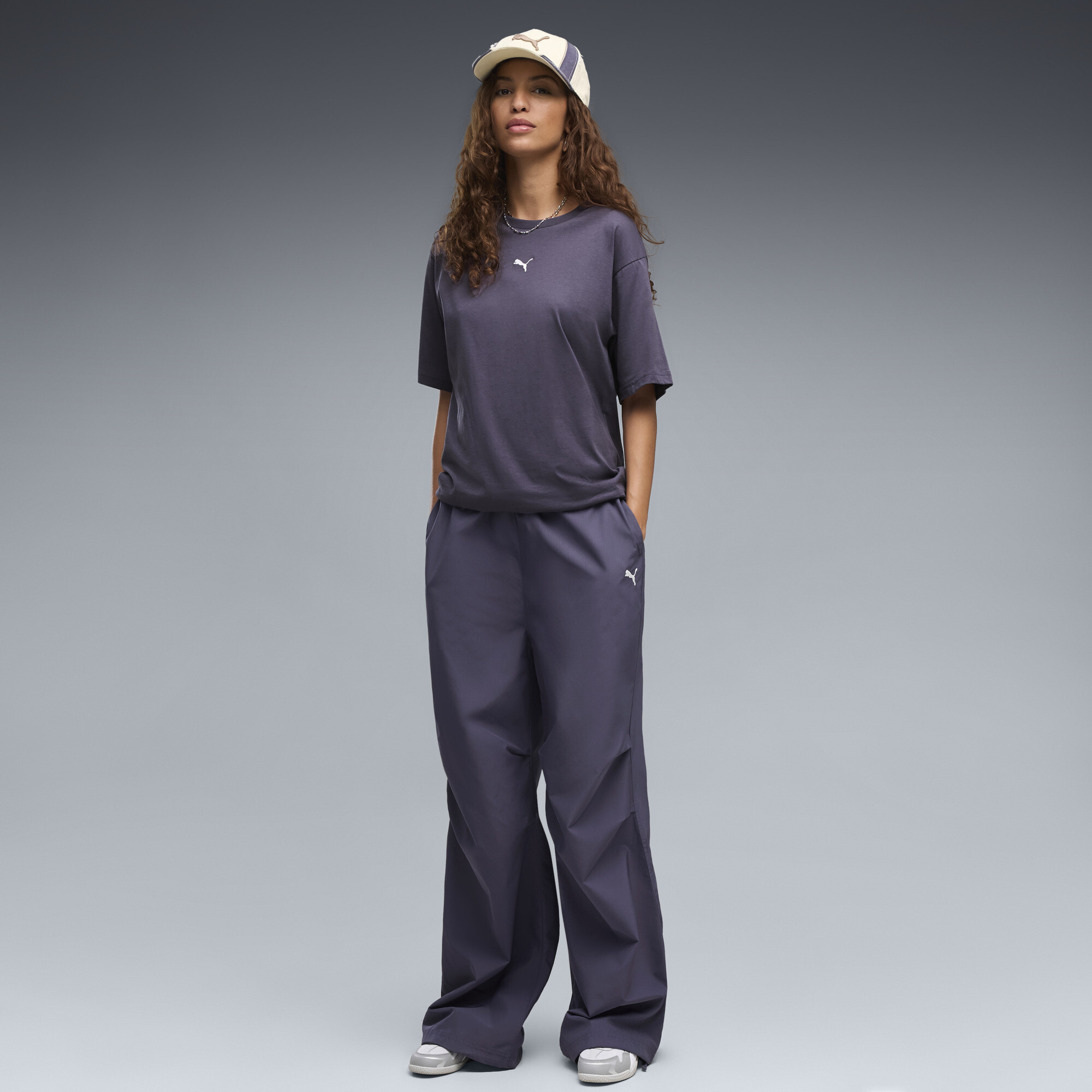 PUMA Wardrobe Essentials Gewebte Parachute-Hose Damen, Kleidung, Grau, S