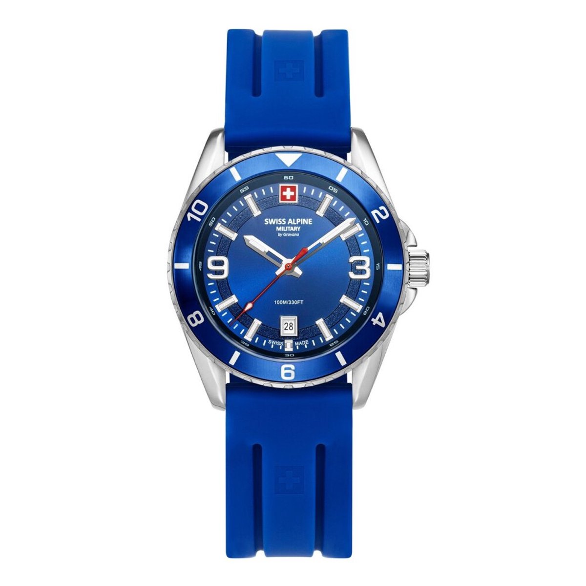 Swiss Alpine Military 7034.1835 Herrenuhr Sierra silber blau 42mm 10ATM