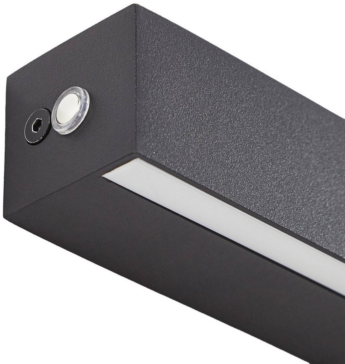 Kinsley LED-Wandleuchte, schwarz, dimmbar, 90 cm, CCT - Lucande - Wohnzimmer - Modern - Metall - Eckig
