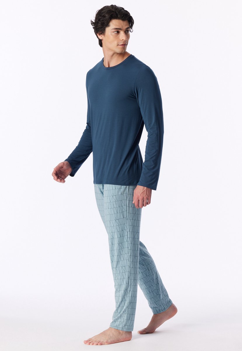 Schlafanzug lang deep blue - Long Life Soft 58