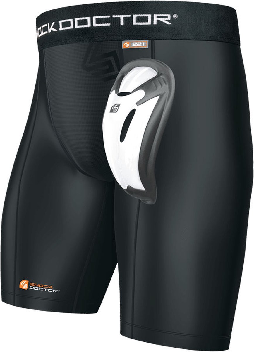 Kompressionsshorts Shock Doctor avec Bioflex Cup noir