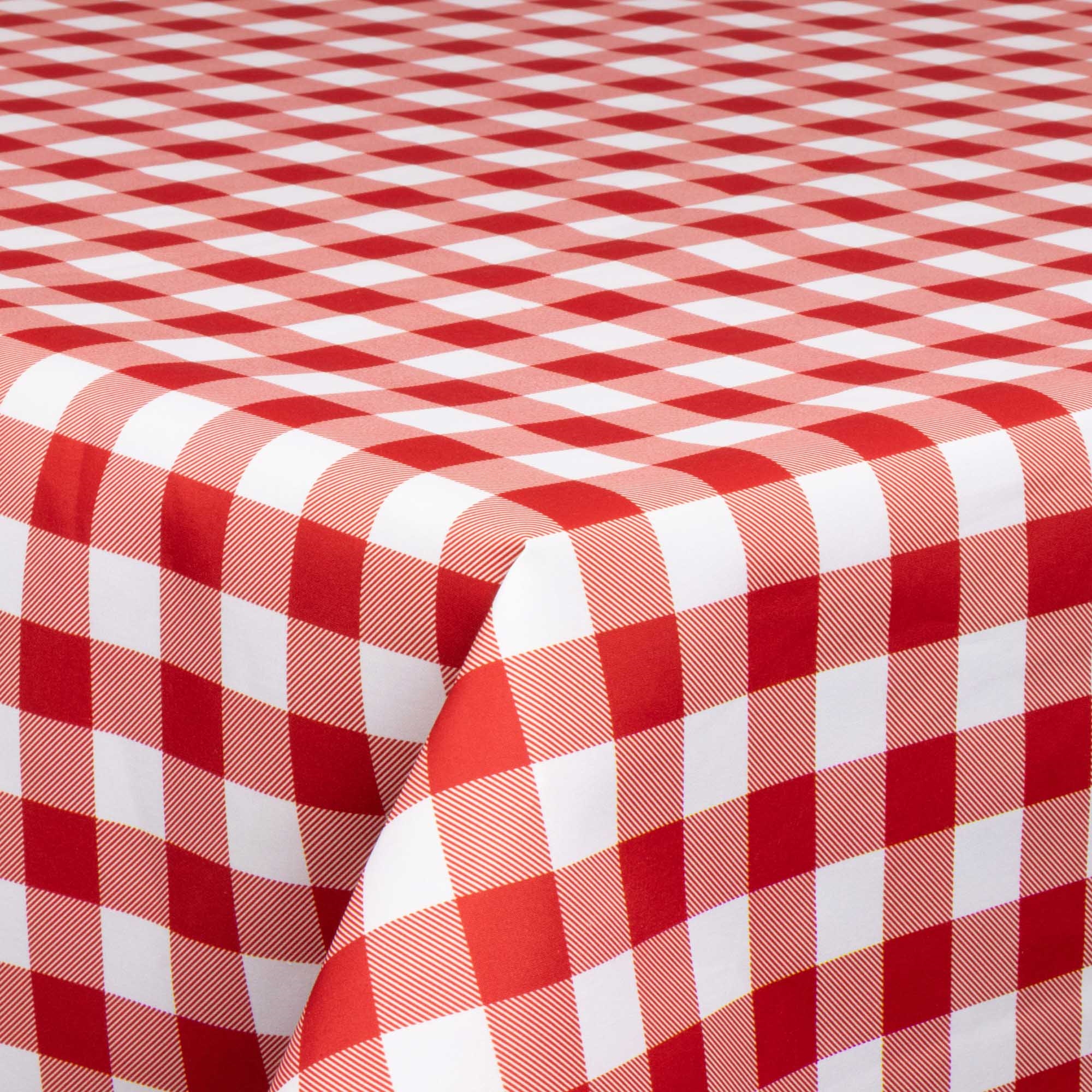 Textil Wachstuch mit Acrylbeschichtung - 30 Meter auf Rolle - Check red - 140 cm breites Textiltuch