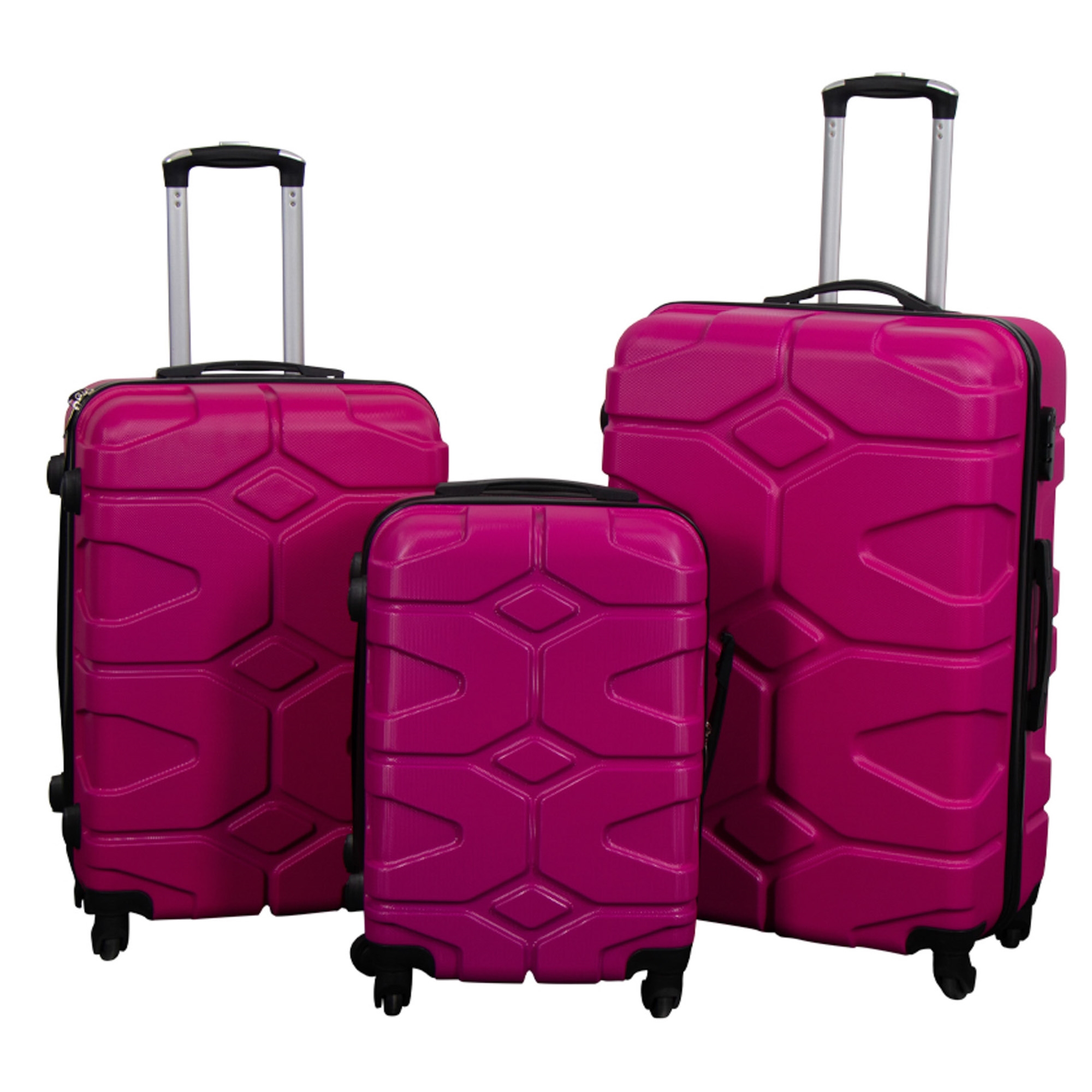 Koffer-Set - 3-tlg. - Hardcase-Reisekoffer - Military Pink - leichter Koffer
